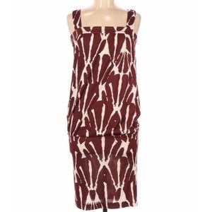 Diane VonFurstenburg Silk Dress Brown White S z 6